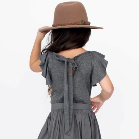 Tie Back Heather Gray Knit Tank - Picture 3 of 4